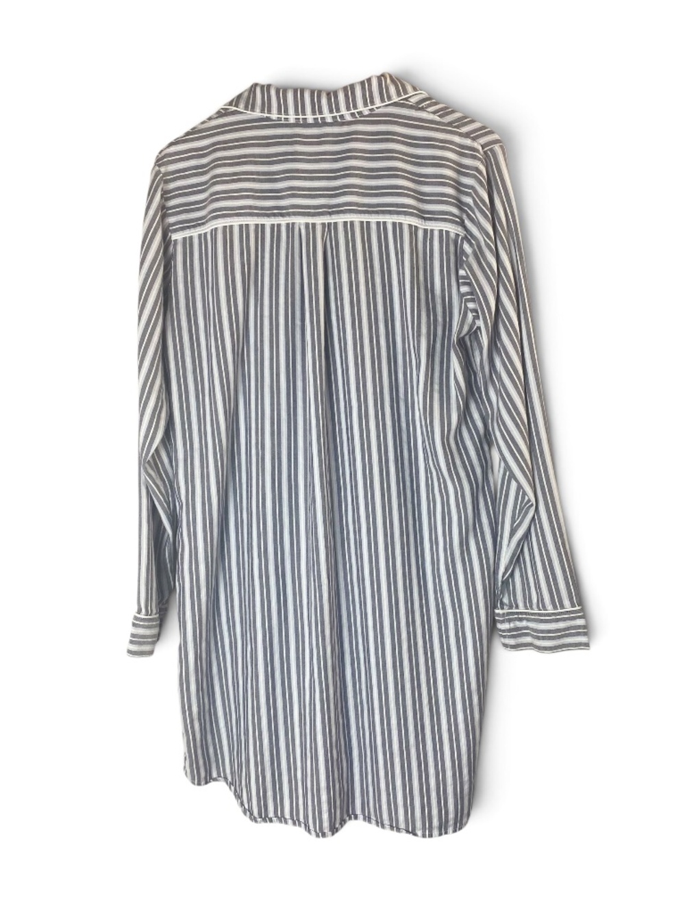UGG Laura Striped Sleep Shirt Nightshirt Blue White Button Front Size M - Picture 3 of 8
